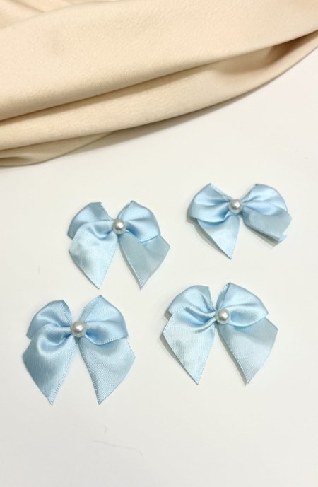 ببيونه ستان مع لولو ( ازرق ) عرض 2.5 سم